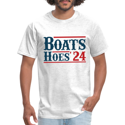 Boats and Hoes T-Shirt - Color: light heather gray