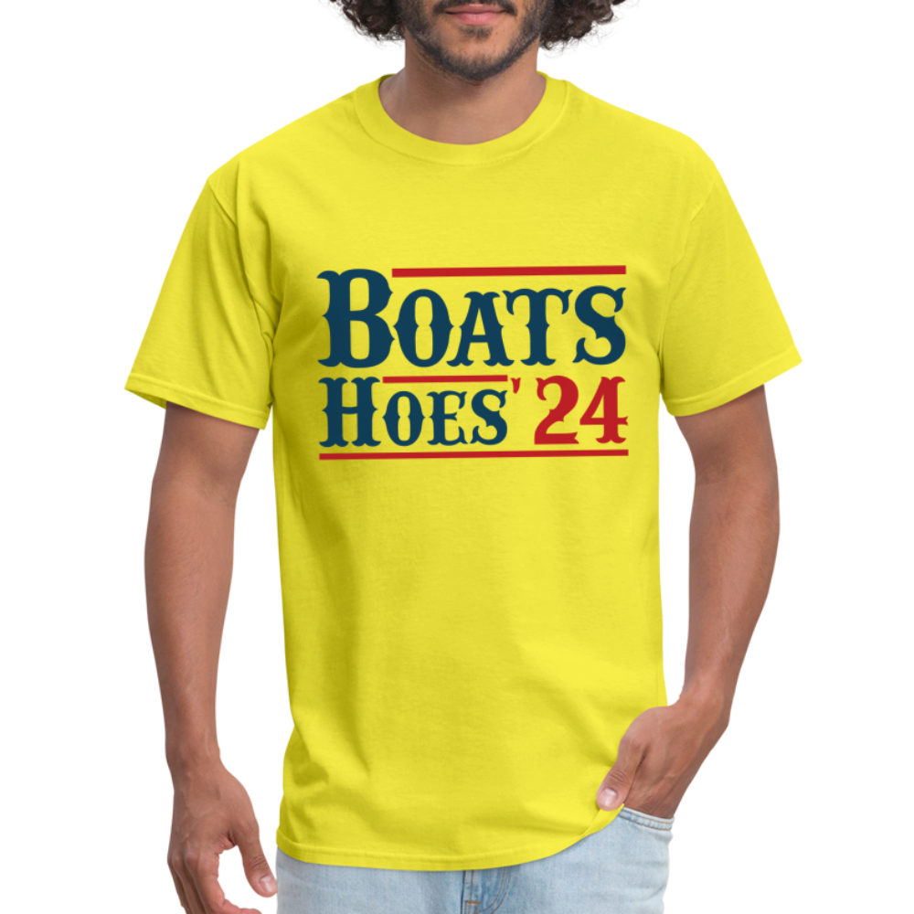 Boats and Hoes T-Shirt - Color: yellow