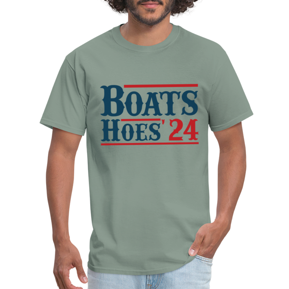 Boats and Hoes T-Shirt - Color: sage