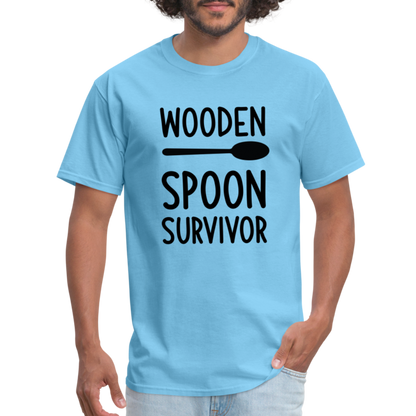 wooden Spoon Survivor T-Shirt - Color: aquatic blue