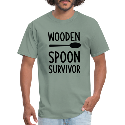 wooden Spoon Survivor T-Shirt - Color: sage