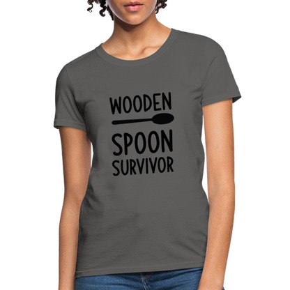 wooden Spoon Survivor Women's T-Shirt - Color: charcoal