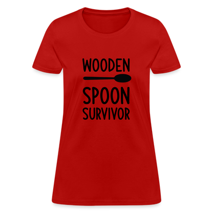 wooden Spoon Survivor Women's T-Shirt - Color: red