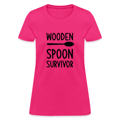 wooden Spoon Survivor Women's T-Shirt - Color: fuchsia