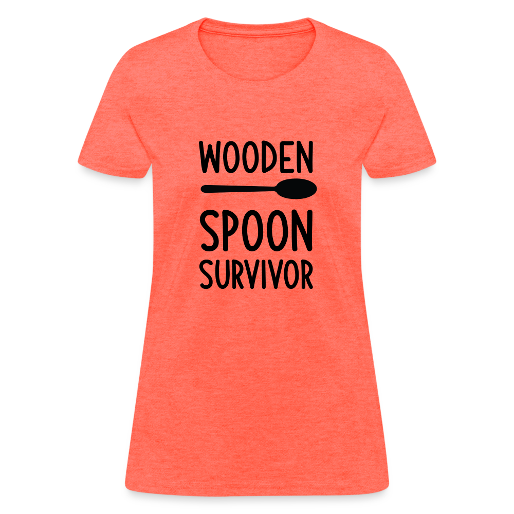 wooden Spoon Survivor Women's T-Shirt - Color: heather coral