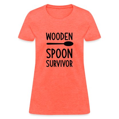 wooden Spoon Survivor Women's T-Shirt - Color: heather coral