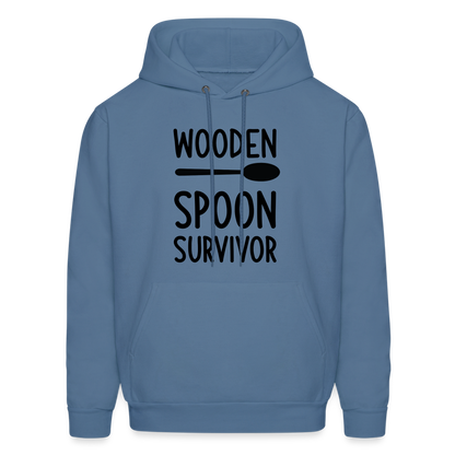 wooden Spoon Survivor Hoodie - Color: denim blue