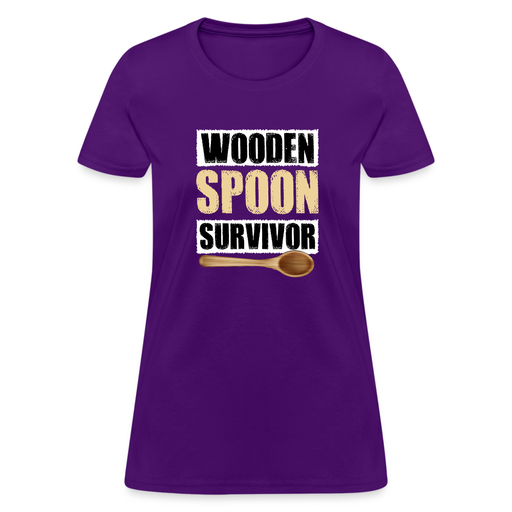 Wooden Spoon Survivor Women's T-Shirt - Color: purple