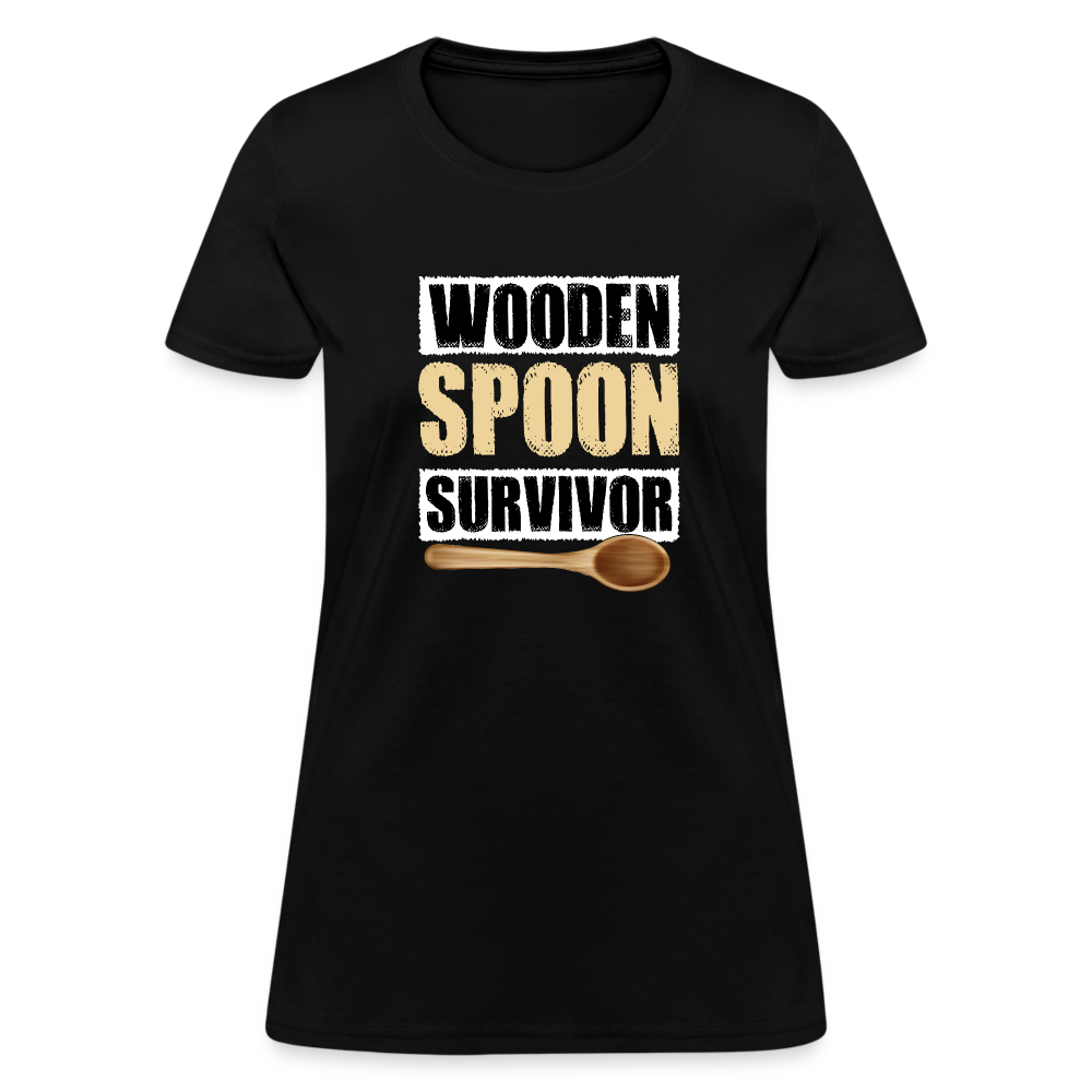 Wooden Spoon Survivor Women's T-Shirt - Color: heather black