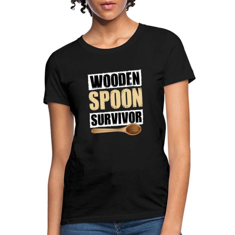 Wooden Spoon Survivor Women's T-Shirt - Color: black