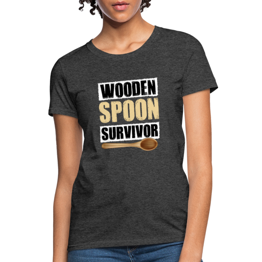 Wooden Spoon Survivor Women's T-Shirt - Color: heather black