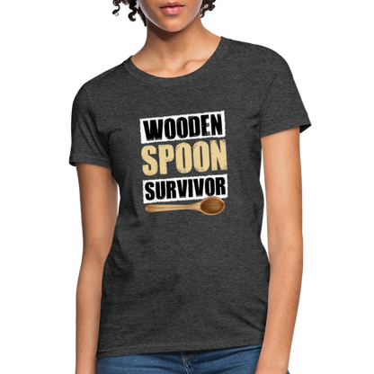 Wooden Spoon Survivor Women's T-Shirt - Color: heather black