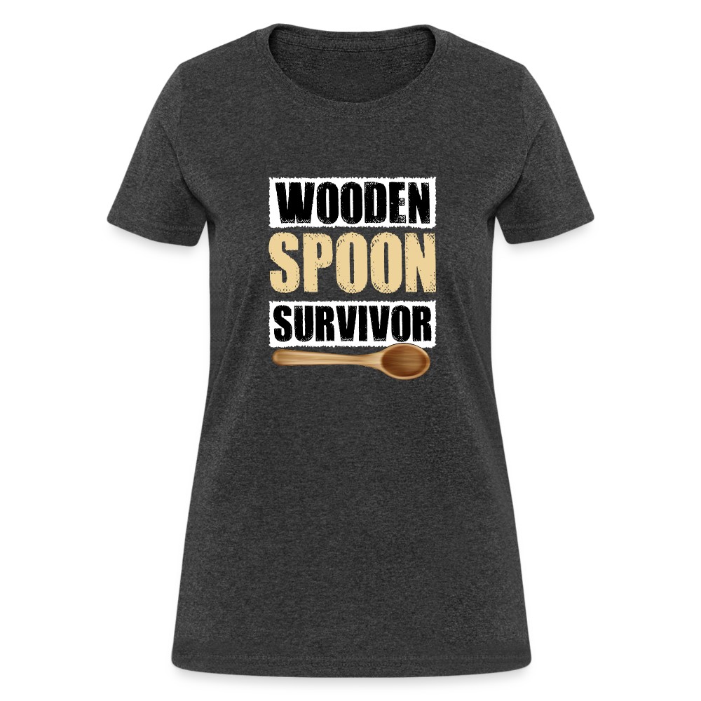 Wooden Spoon Survivor Women's T-Shirt - Color: heather black