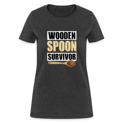 Wooden Spoon Survivor Women's T-Shirt - Color: heather black