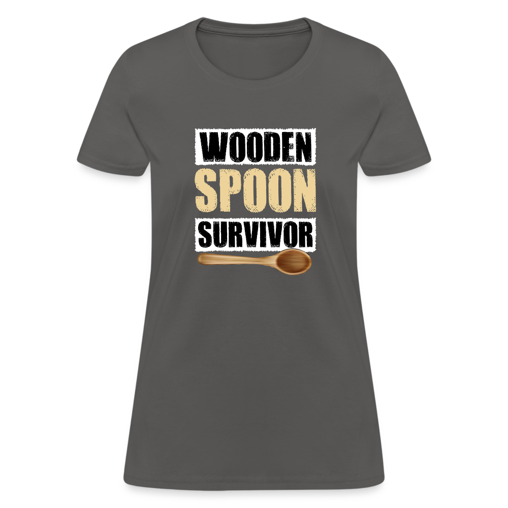 Wooden Spoon Survivor Women's T-Shirt - Color: heather black