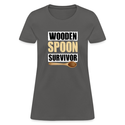 Wooden Spoon Survivor Women's T-Shirt - Color: heather black