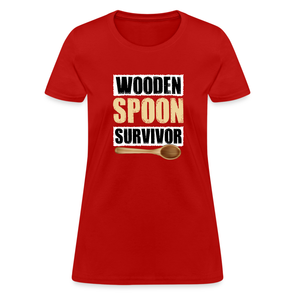 Wooden Spoon Survivor Women's T-Shirt - Color: red