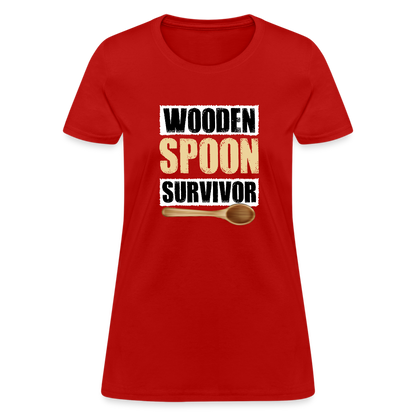 Wooden Spoon Survivor Women's T-Shirt - Color: red