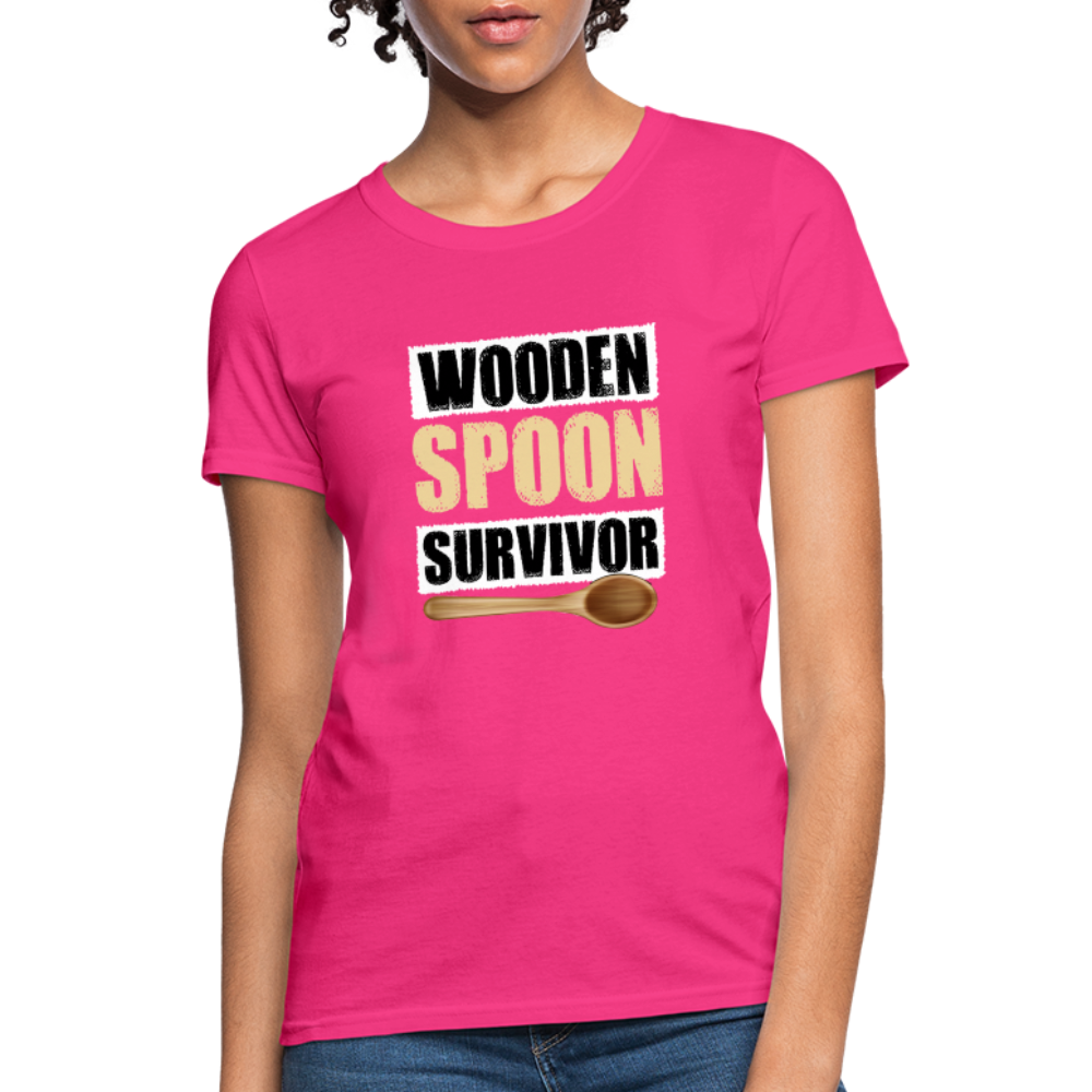 Wooden Spoon Survivor Women's T-Shirt - Color: fuchsia