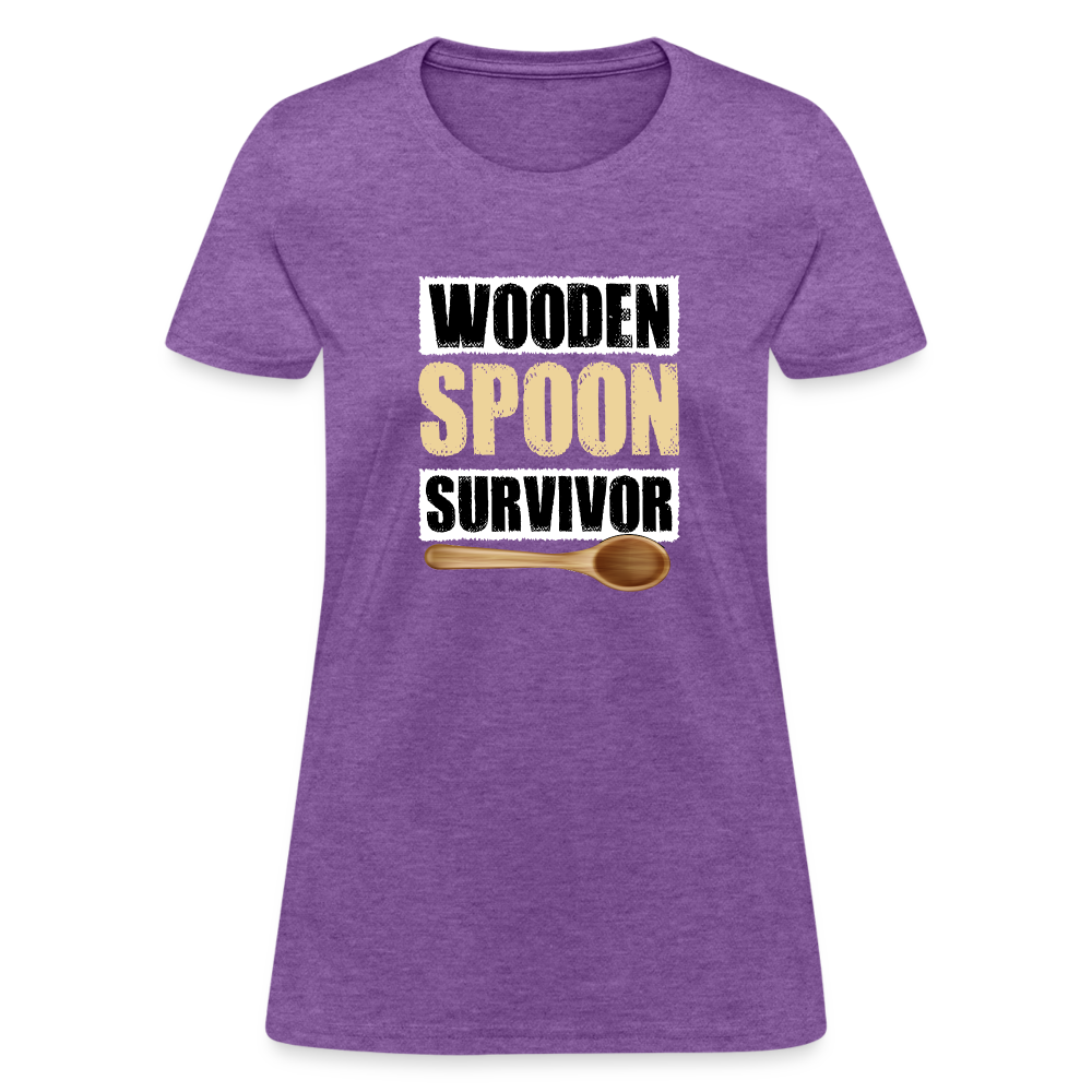 Wooden Spoon Survivor Women's T-Shirt - Color: purple heather