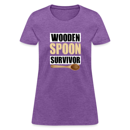 Wooden Spoon Survivor Women's T-Shirt - Color: purple heather