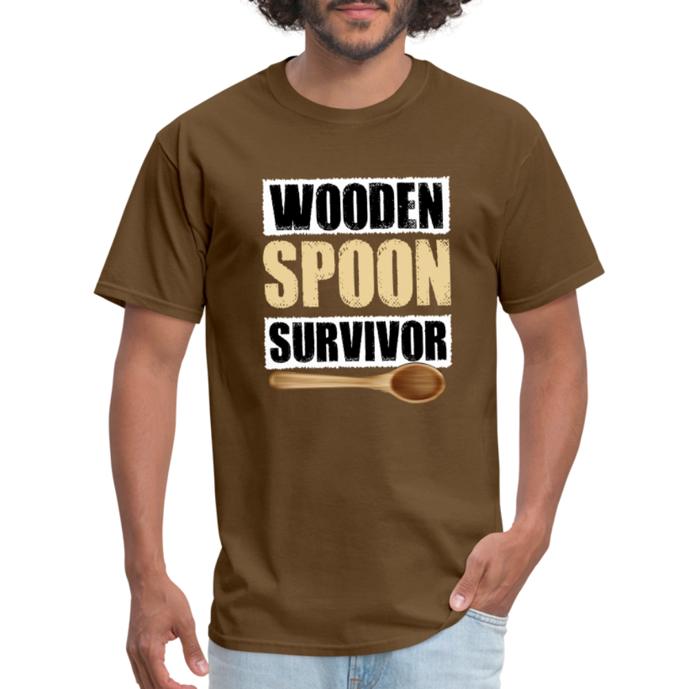 Wooden Spoon Survivor T-Shirt - Color: heather black