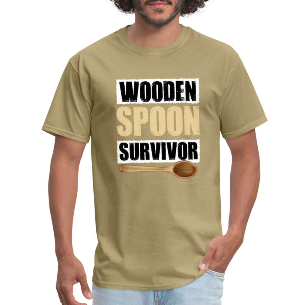 Wooden Spoon Survivor T-Shirt - Color: heather black