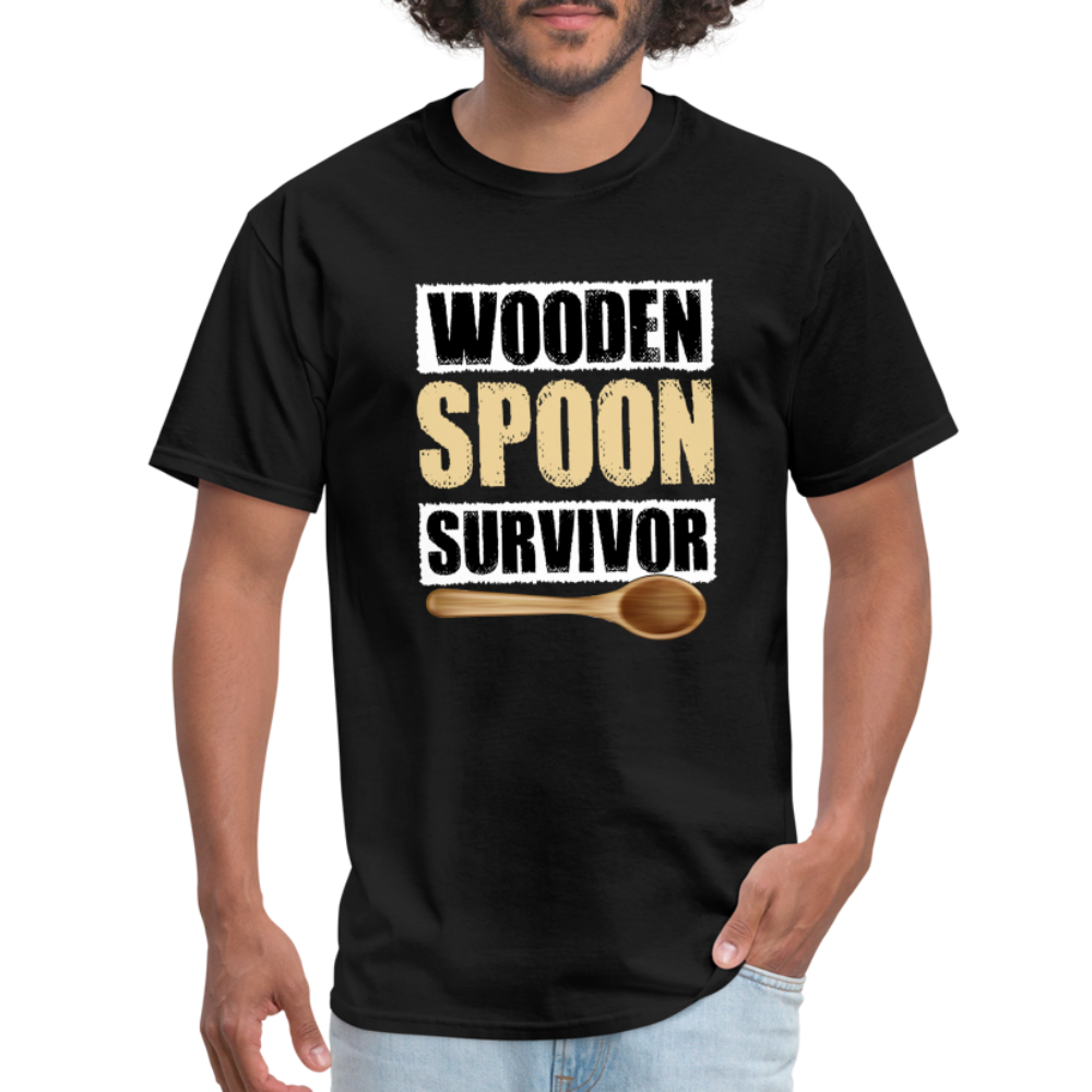 Wooden Spoon Survivor T-Shirt - Color: black