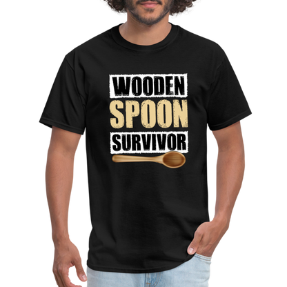 Wooden Spoon Survivor T-Shirt - Color: black