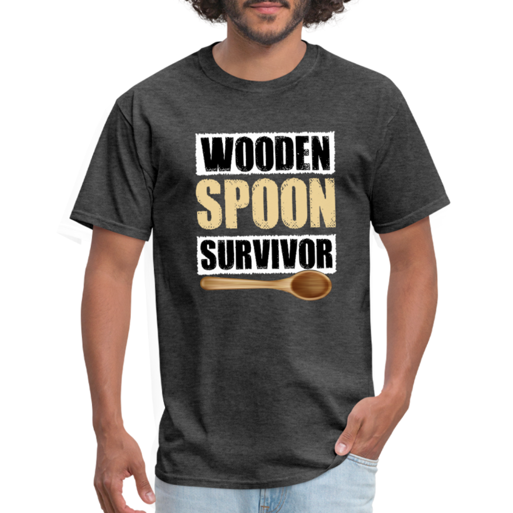 Wooden Spoon Survivor T-Shirt - Color: heather black