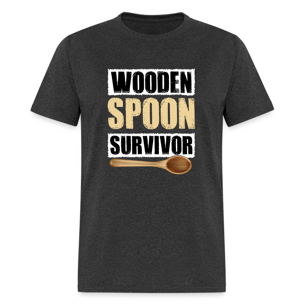 Wooden Spoon Survivor T-Shirt - Color: heather black