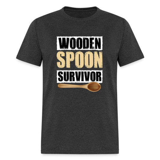 Wooden Spoon Survivor T-Shirt - Color: heather black