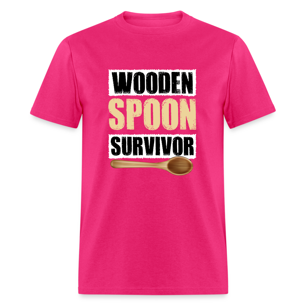 Wooden Spoon Survivor T-Shirt - Color: fuchsia