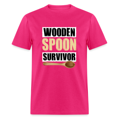 Wooden Spoon Survivor T-Shirt - Color: fuchsia