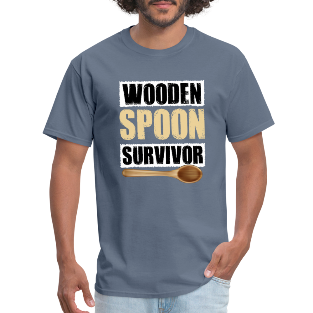 Wooden Spoon Survivor T-Shirt - Color: denim