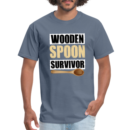 Wooden Spoon Survivor T-Shirt - Color: denim