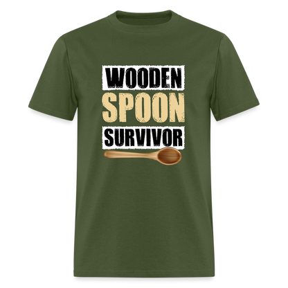 Wooden Spoon Survivor T-Shirt - Color: heather black