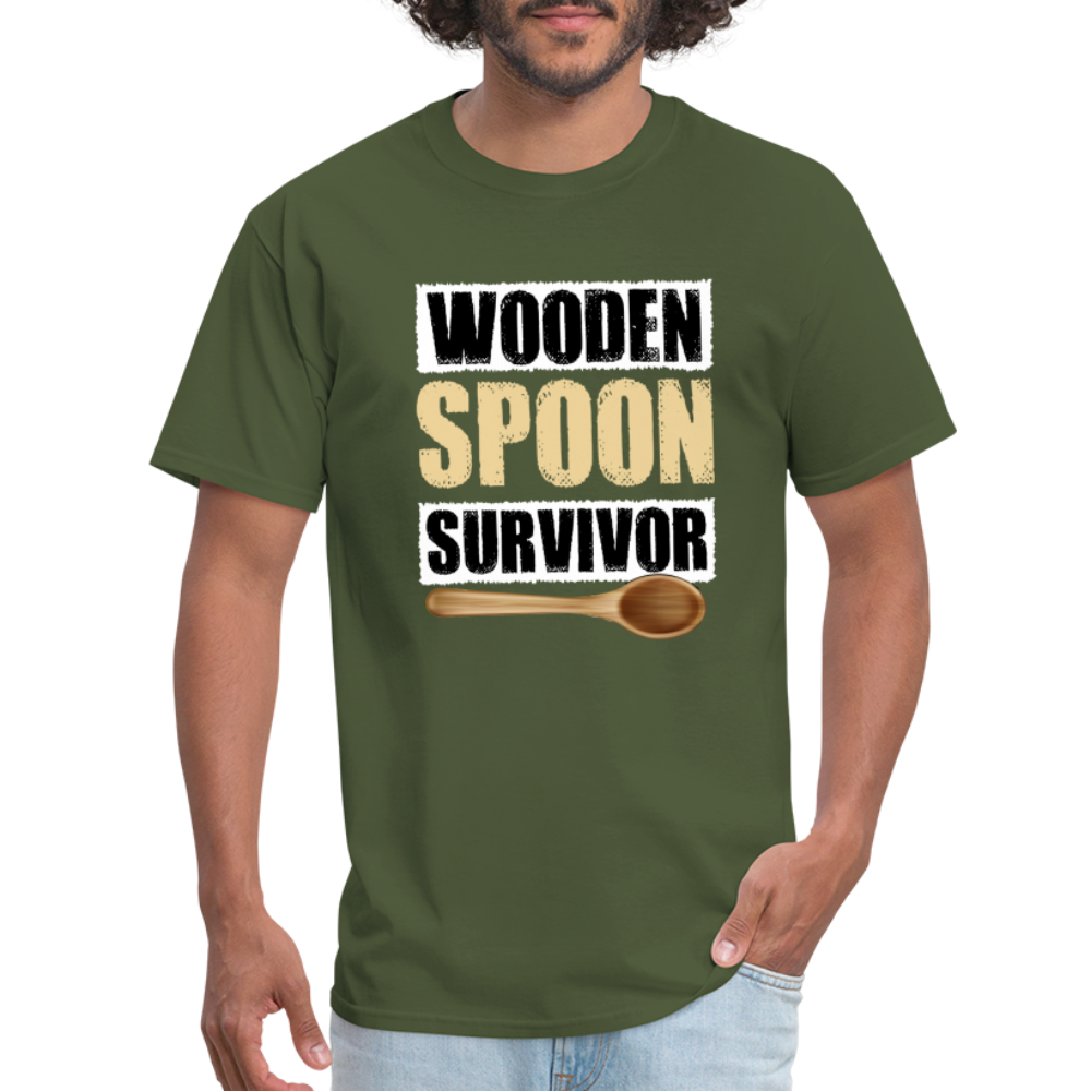 Wooden Spoon Survivor T-Shirt - Color: military green