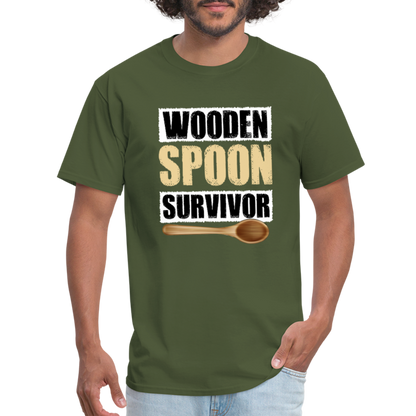 Wooden Spoon Survivor T-Shirt - Color: military green