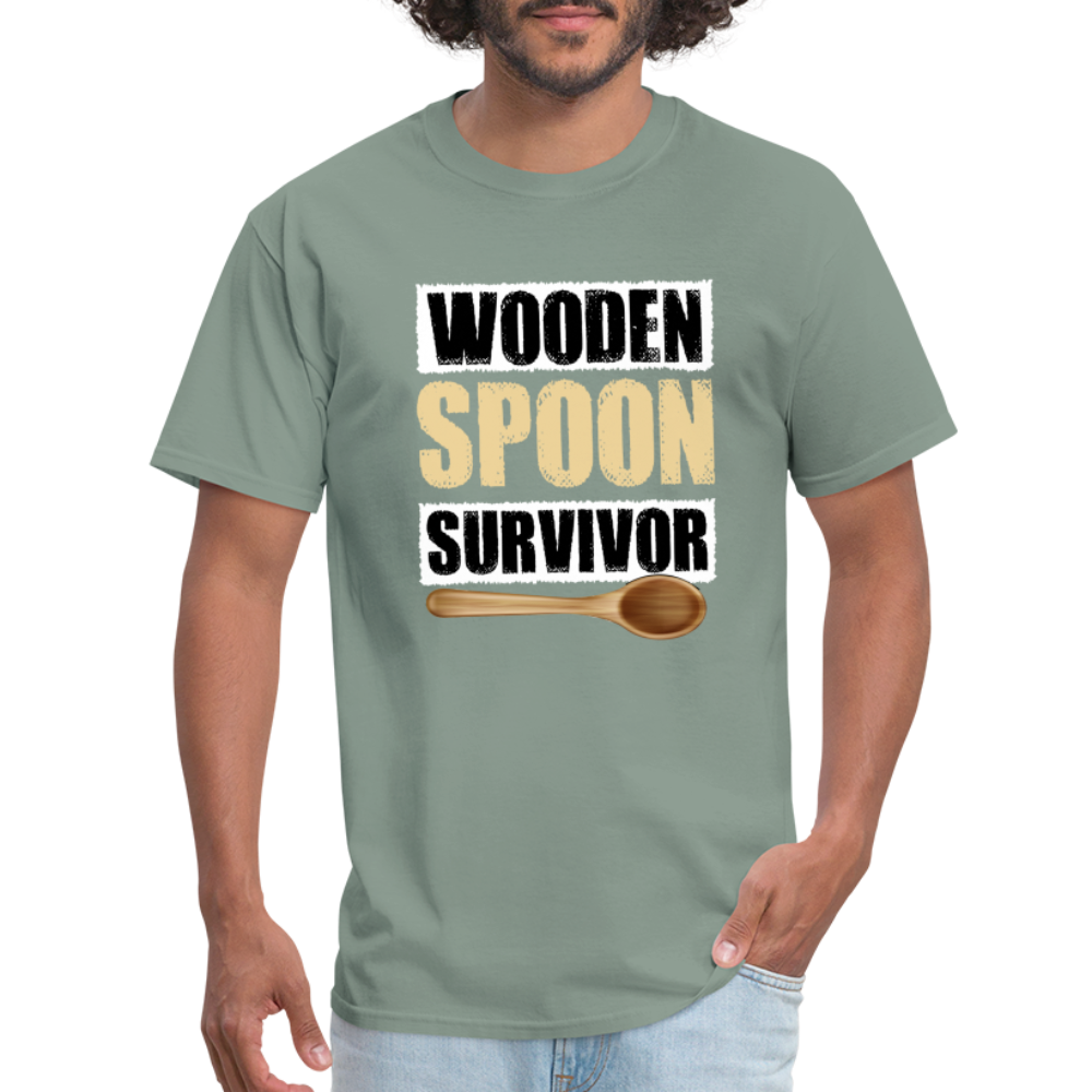 Wooden Spoon Survivor T-Shirt - Color: sage