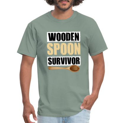 Wooden Spoon Survivor T-Shirt - Color: sage