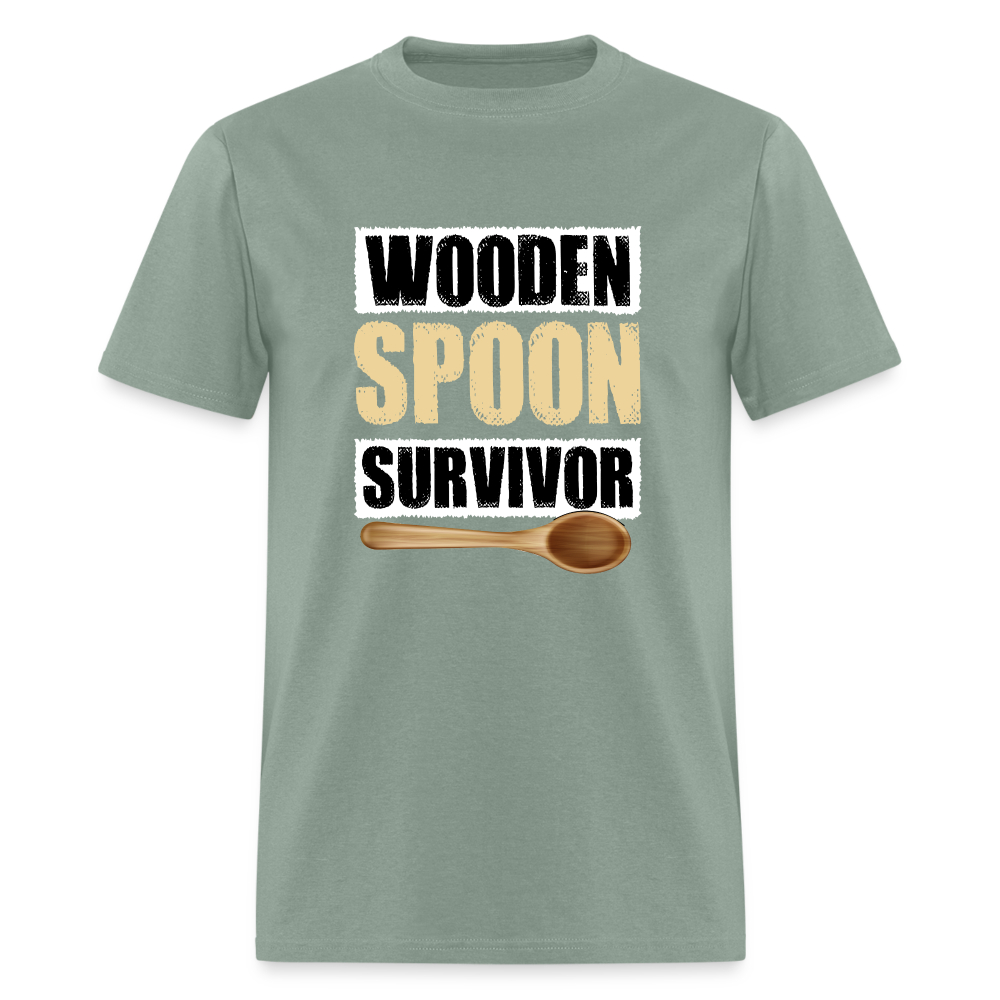 Wooden Spoon Survivor T-Shirt - Color: heather black