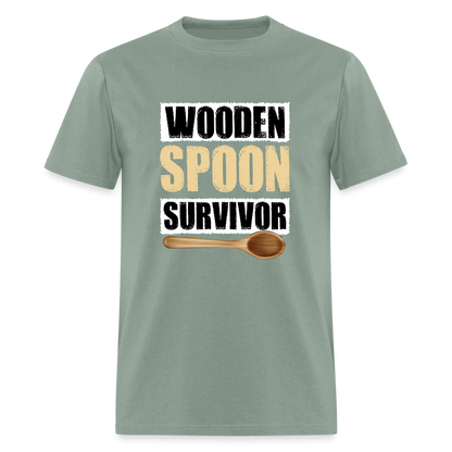 Wooden Spoon Survivor T-Shirt - Color: heather black