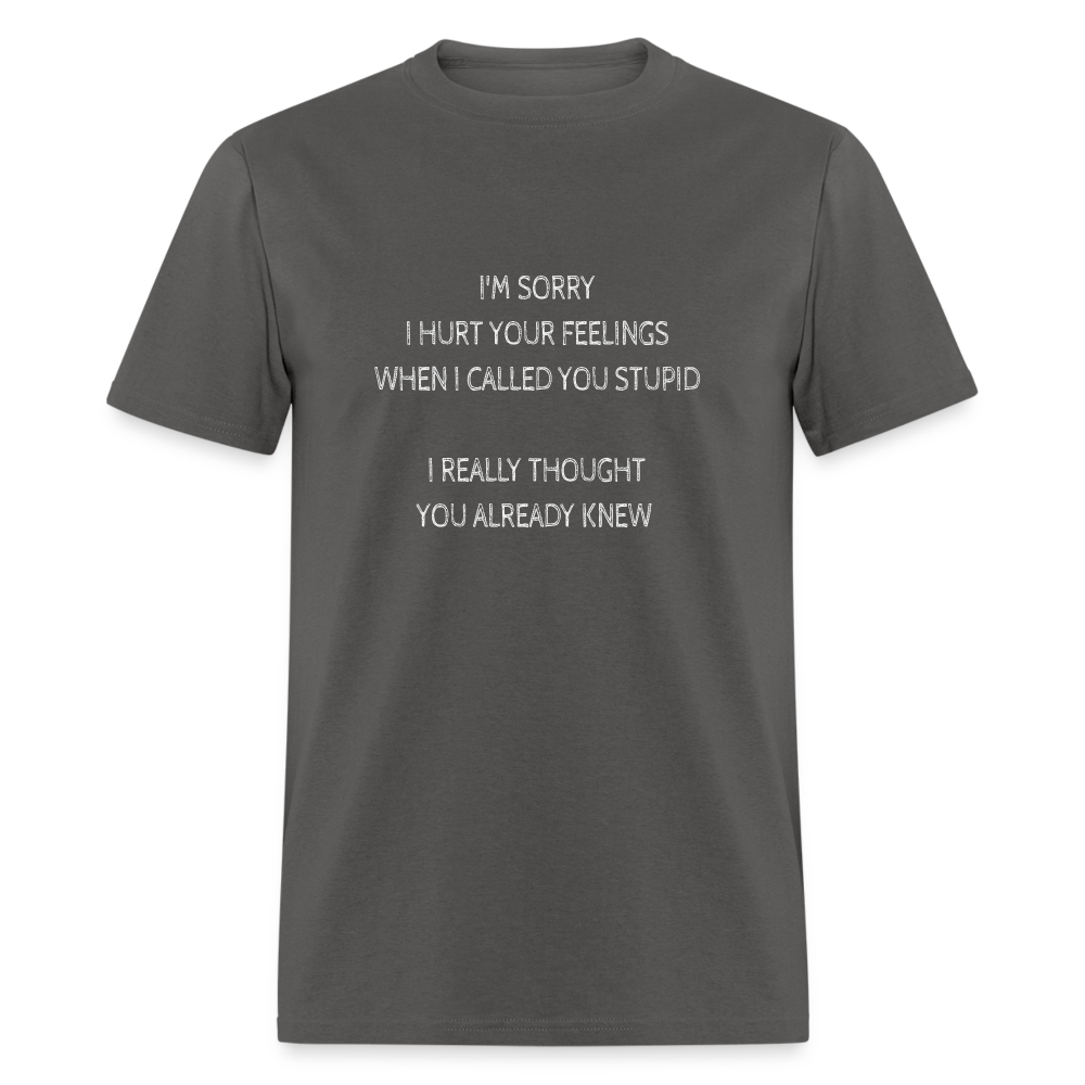 Hurt Your Feeling Stupid T-Shirt - charcoal