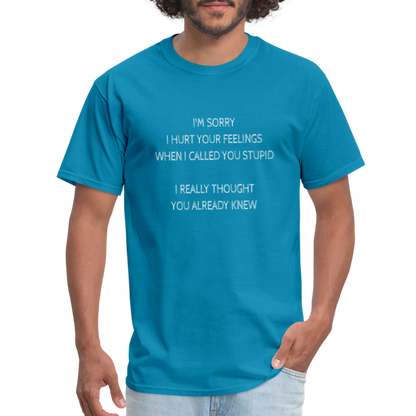 Hurt Your Feeling Stupid T-Shirt - turquoise