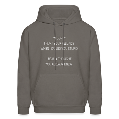 Hurt Your Feeling Stupid Hoodie - asphalt gray