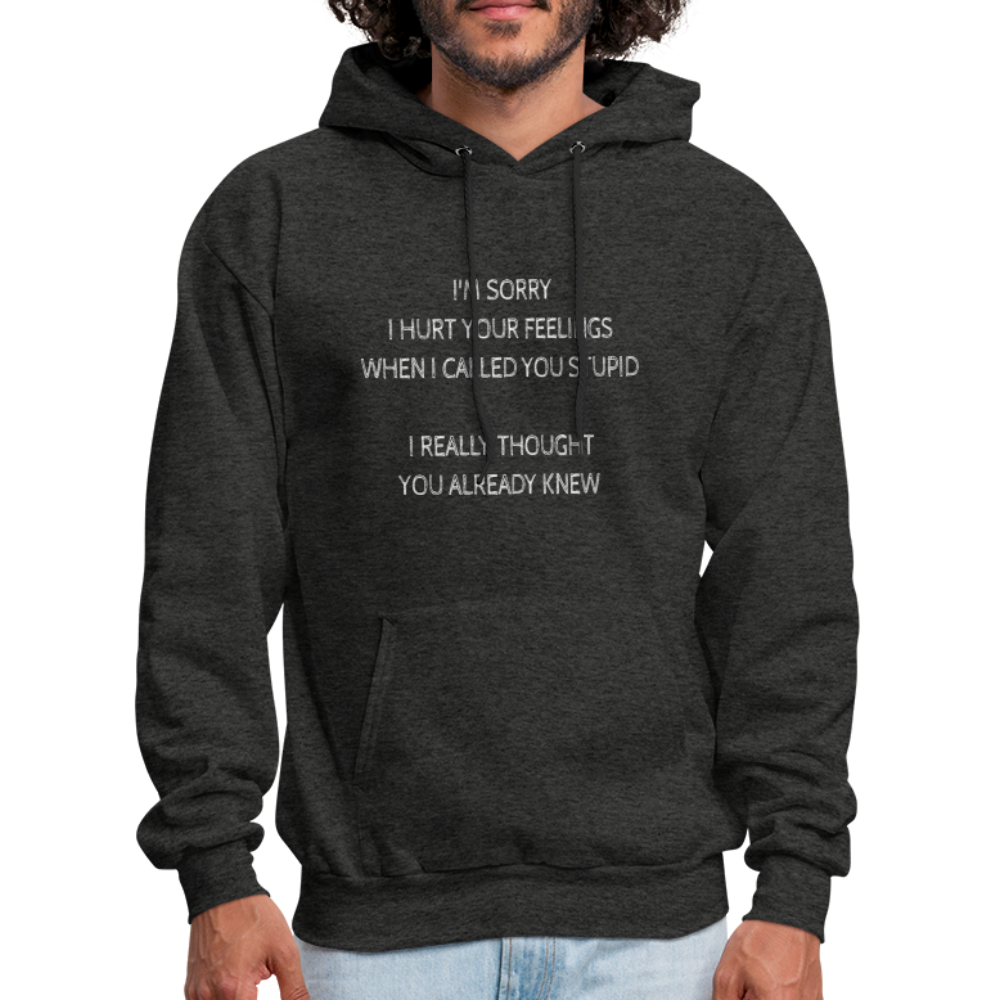 Hurt Your Feeling Stupid Hoodie - charcoal grey