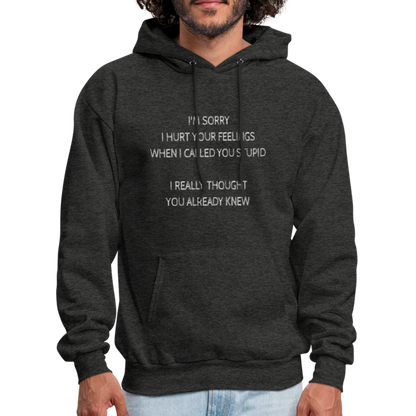 Hurt Your Feeling Stupid Hoodie - charcoal grey