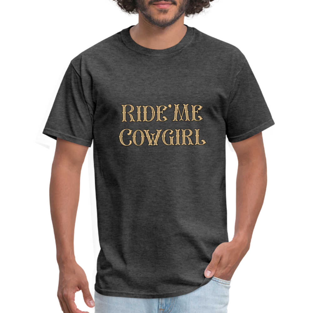 Ride Me Cowgirl T-Shirt - Color: heather black