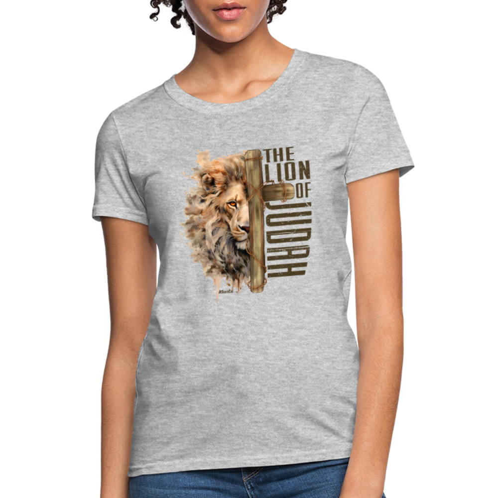 The Lion of Judah Women's T-Shirt - Color: heather gray